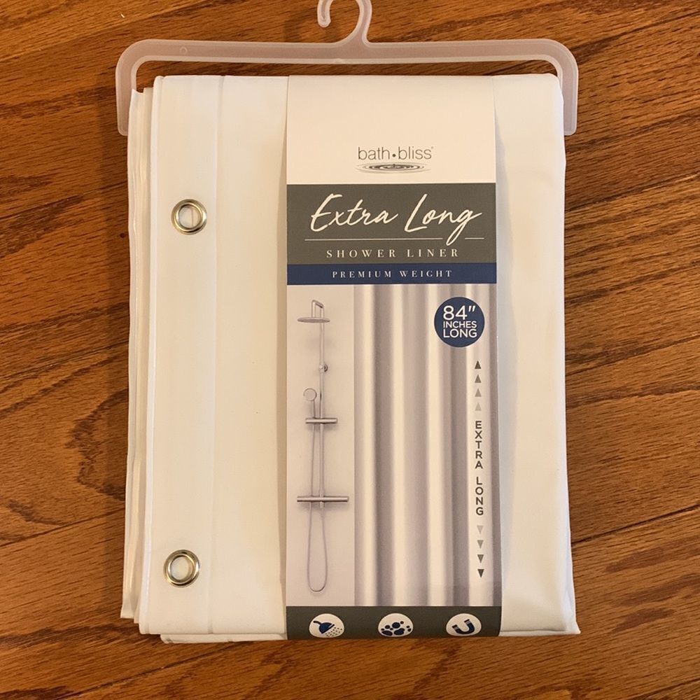 Bath - Bliss shower liner extra long and premium weight NWT